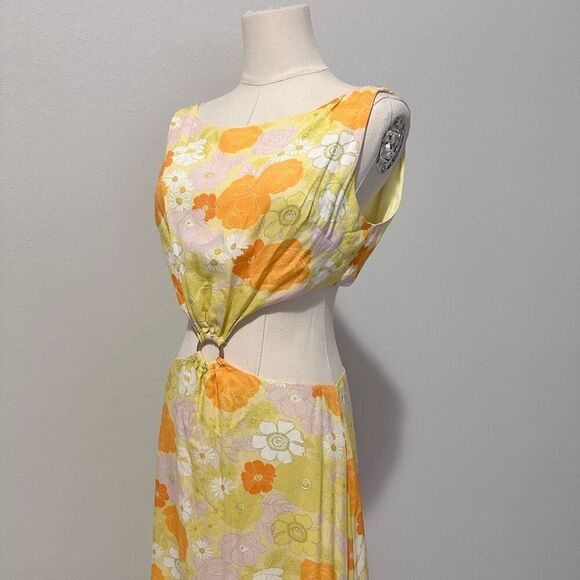 Charlie Holiday Clemence Cutout Floral Dress 4 Boho Retro Beachy Cottagecore Ret - Picture 9 of 13